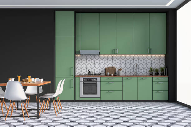 Green cabinets | Carefree Carpets & Floors